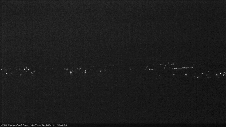 Lake Travis webcam, October 13, 2019 11:00 PM CT