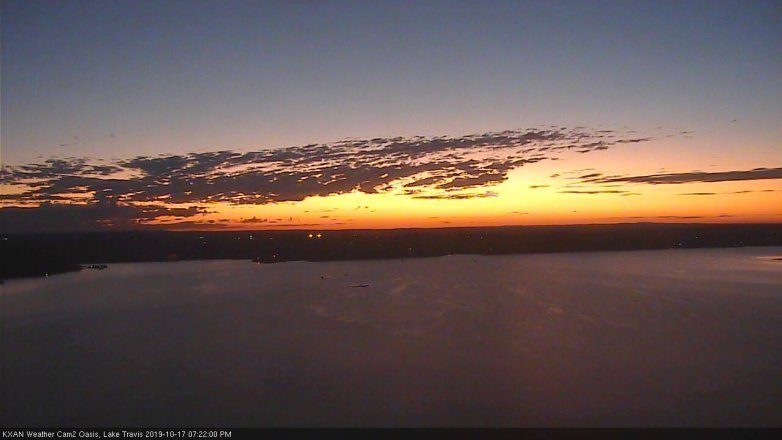 Lake Travis webcam, October 17, 2019 6:25 PM CT