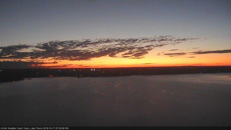 Lake Travis webcam, October 17, 2019 6:30 PM CT