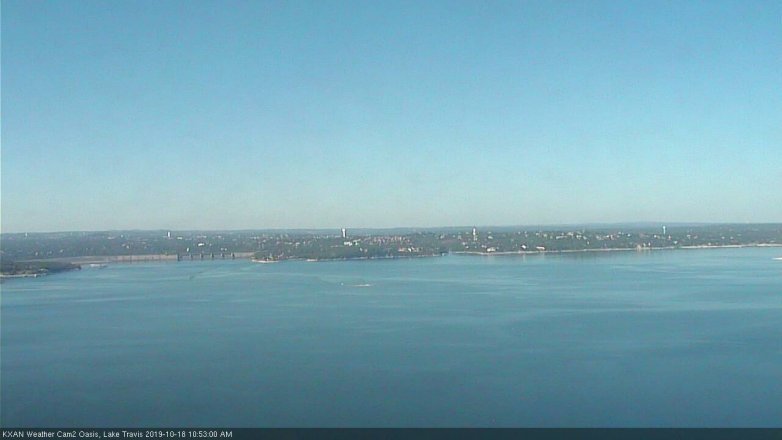Lake Travis webcam, October 18, 2019 9:55 AM CT