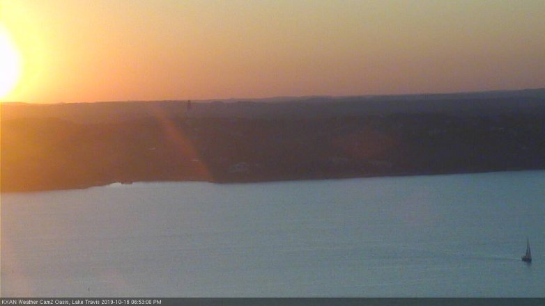Lake Travis webcam, October 18, 2019 5:55 PM CT