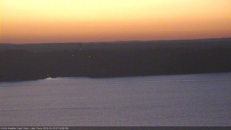 Lake Travis webcam, October 18, 2019 6:20 PM CT