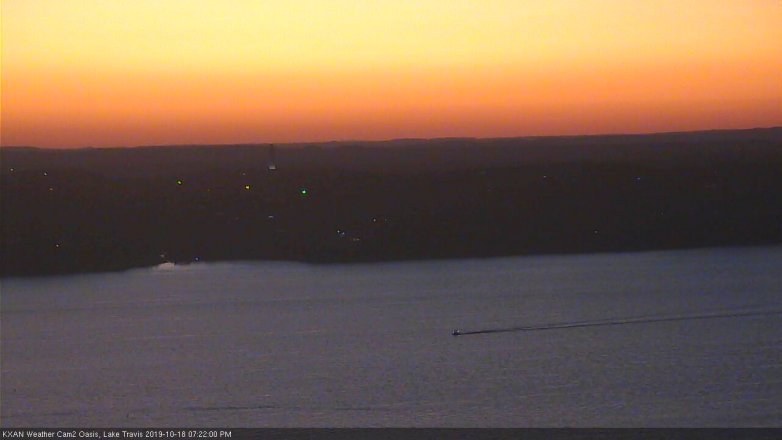 Lake Travis webcam, October 18, 2019 6:25 PM CT