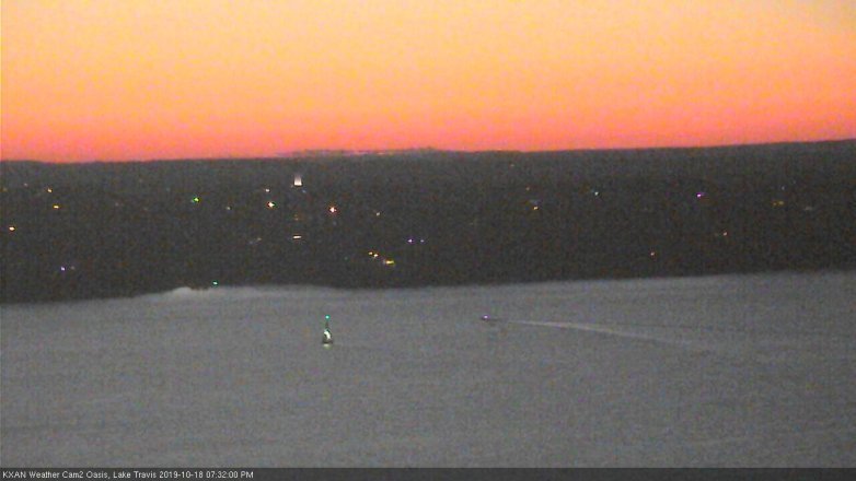 Lake Travis webcam, October 18, 2019 6:35 PM CT