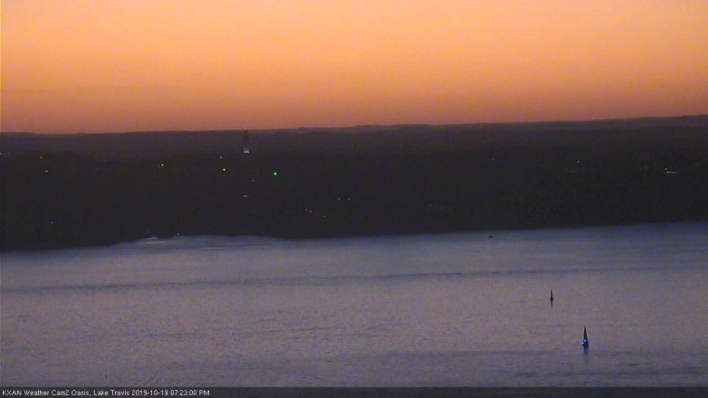 Lake Travis webcam, October 19, 2019 6:25 PM CT