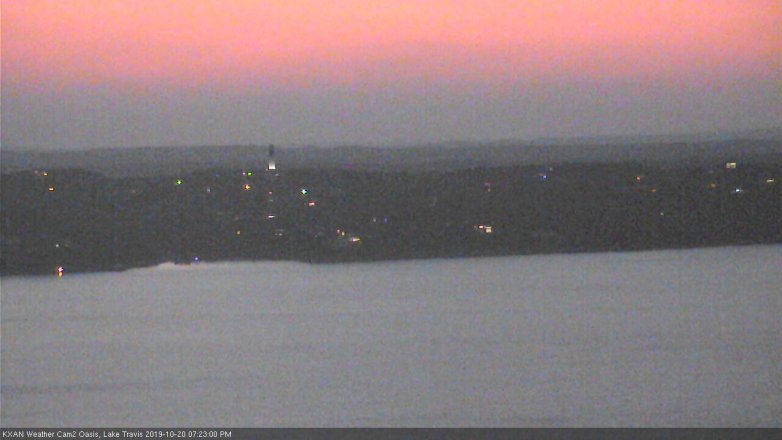 Lake Travis webcam, October 20, 2019 6:25 PM CT