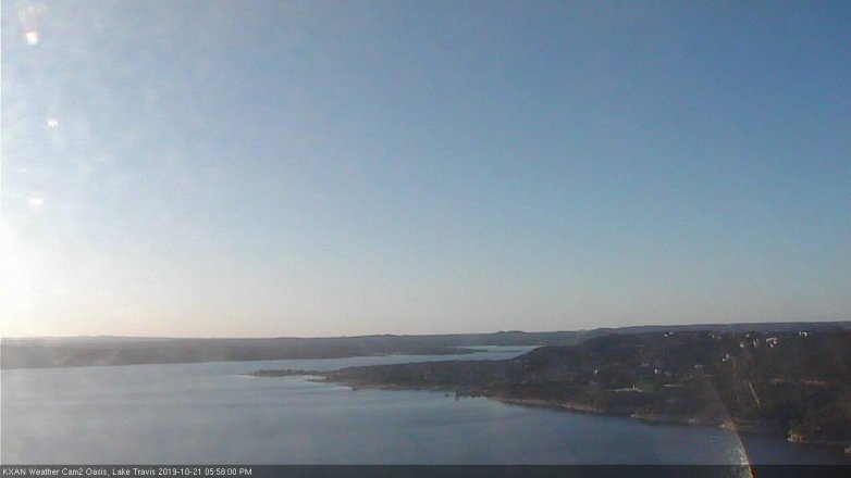Lake Travis webcam, October 21, 2019 5:00 PM CT