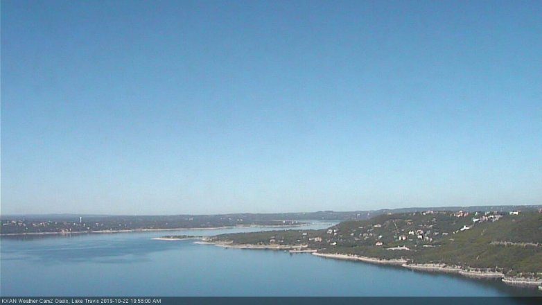 Lake Travis webcam, October 22, 2019 10:00 AM CT