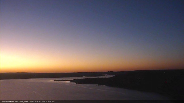 Lake Travis webcam, October 22, 2019 6:15 PM CT