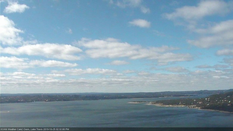 Lake Travis webcam, October 25, 2019 1:35 PM CT