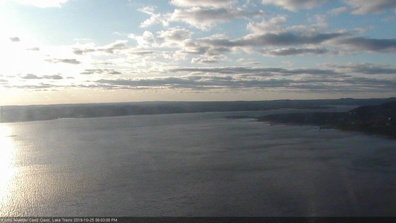 Lake Travis webcam, October 25, 2019 5:05 PM CT
