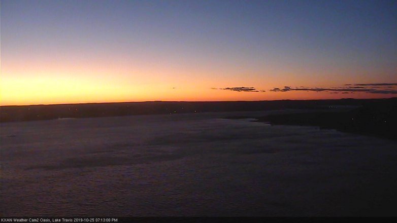 Lake Travis webcam, October 25, 2019 6:15 PM CT