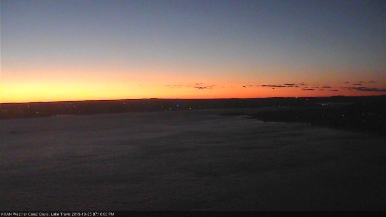 Lake Travis webcam, October 25, 2019 6:20 PM CT