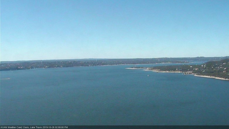 Lake Travis webcam, October 26, 2019 1:10 PM CT