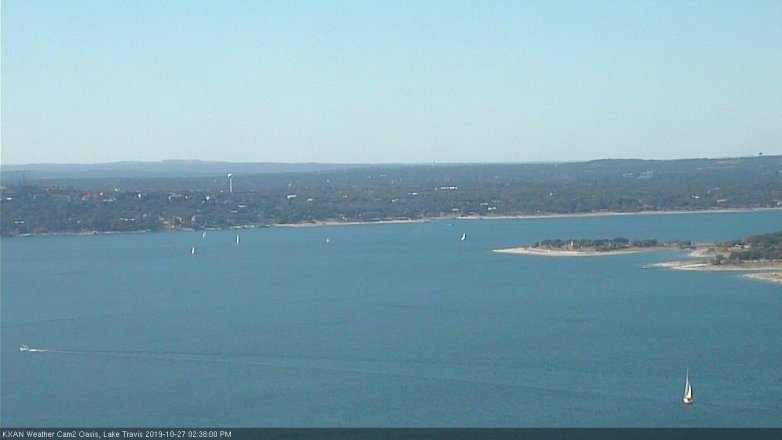Lake Travis webcam, October 27, 2019 1:40 PM CT