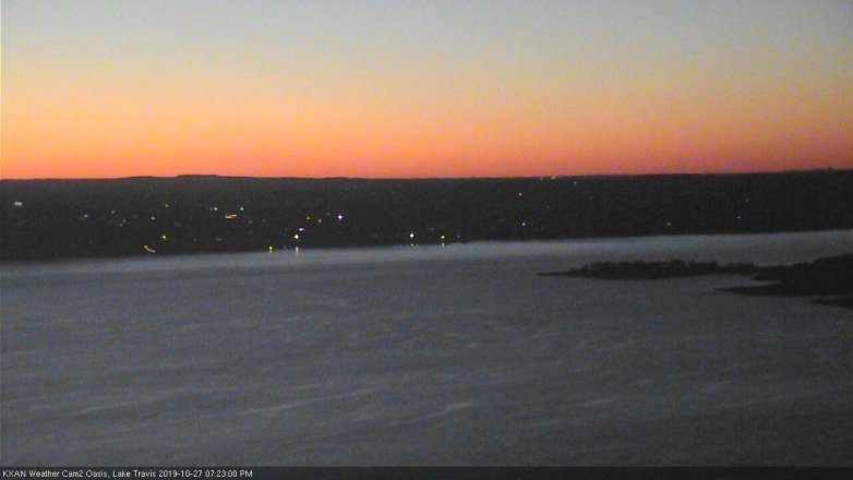 Lake Travis webcam, October 27, 2019 6:25 PM CT