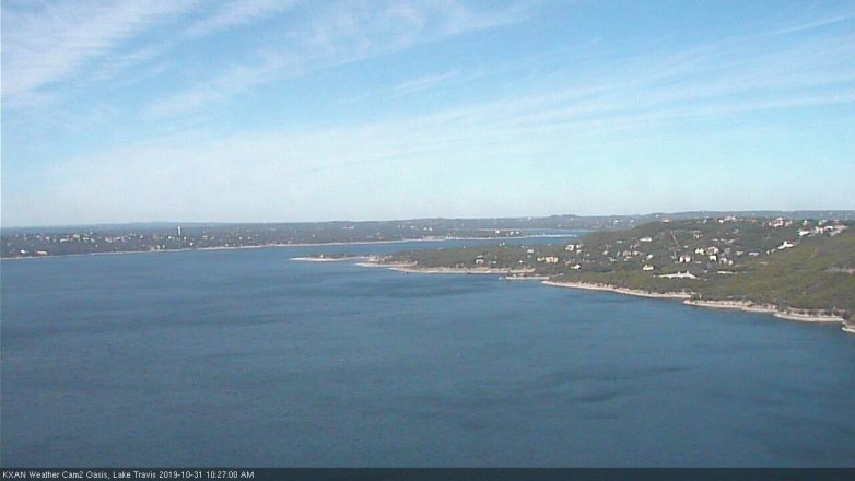 Lake Travis webcam, October 31, 2019 9:30 AM CT