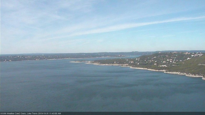 Lake Travis webcam, October 31, 2019 10:45 AM CT