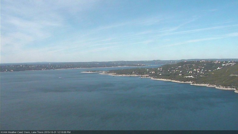Lake Travis webcam, October 31, 2019 11:20 AM CT