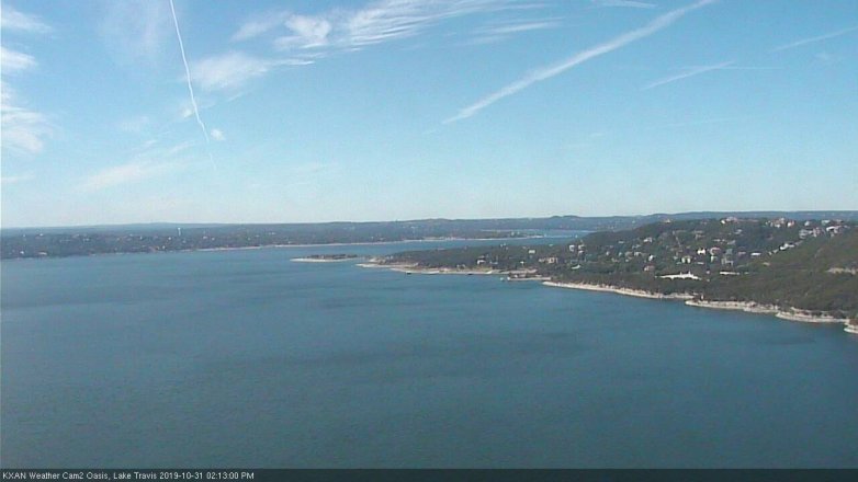 Lake Travis webcam, October 31, 2019 1:15 PM CT
