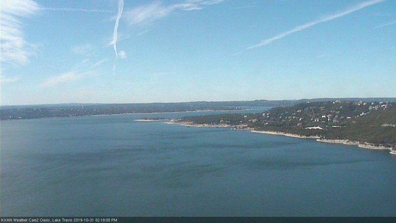 Lake Travis webcam, October 31, 2019 1:20 PM CT