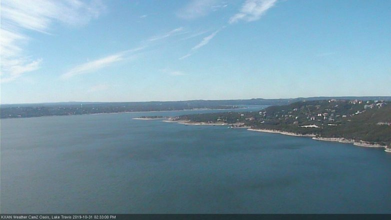 Lake Travis webcam, October 31, 2019 1:35 PM CT