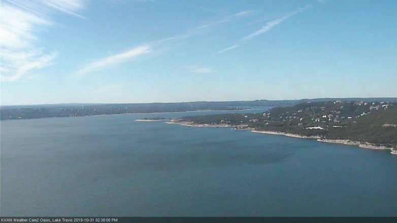 Lake Travis webcam, October 31, 2019 1:40 PM CT