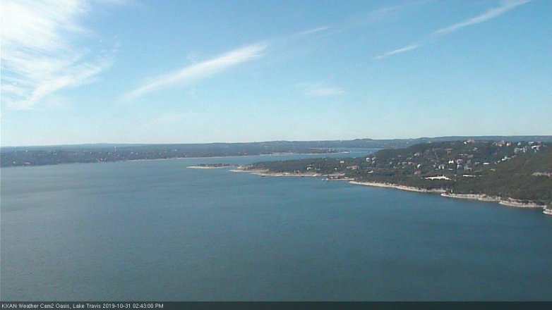 Lake Travis webcam, October 31, 2019 1:45 PM CT