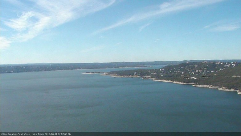 Lake Travis webcam, October 31, 2019 2:00 PM CT