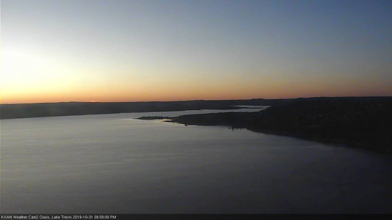 Lake Travis webcam, October 31, 2019 6:00 PM CT
