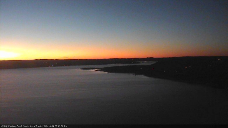 Lake Travis webcam, October 31, 2019 6:15 PM CT