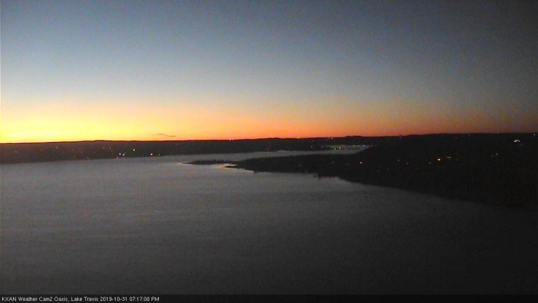 Lake Travis webcam, October 31, 2019 6:20 PM CT