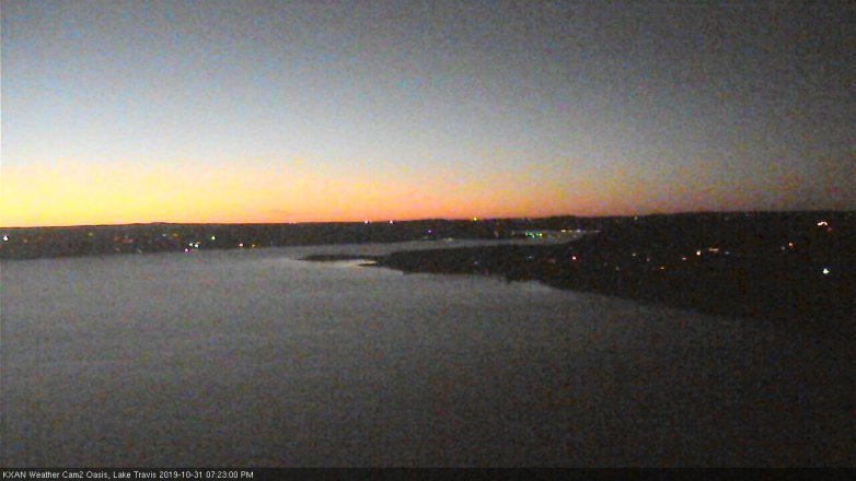 Lake Travis webcam, October 31, 2019 6:25 PM CT