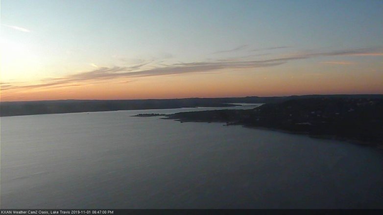 Lake Travis webcam, November 1, 2019 5:50 PM CT