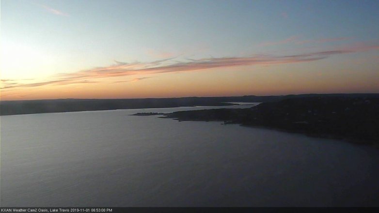 Lake Travis webcam, November 1, 2019 5:55 PM CT