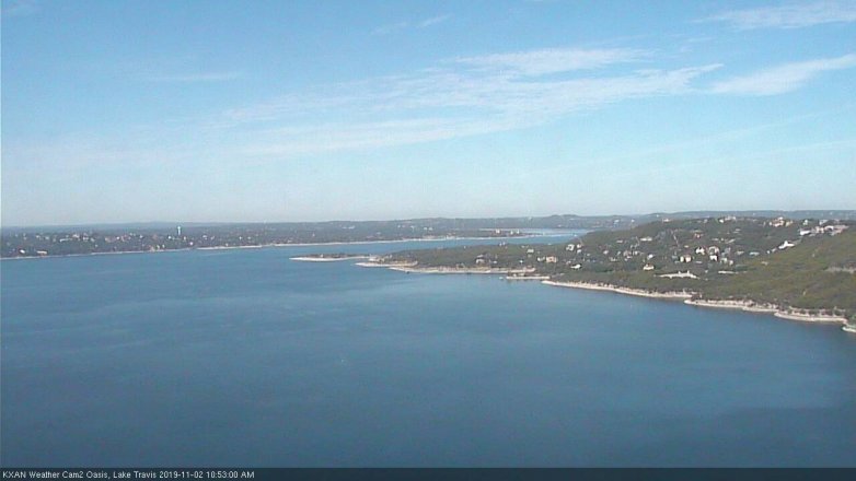 Lake Travis webcam, November 2, 2019 9:55 AM CT