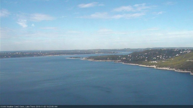 Lake Travis webcam, November 3, 2019 9:25 AM CT