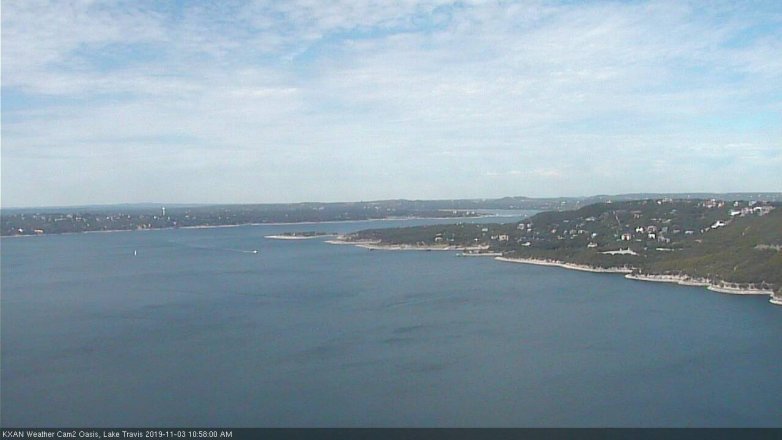 Lake Travis webcam, November 3, 2019 10:00 AM CT