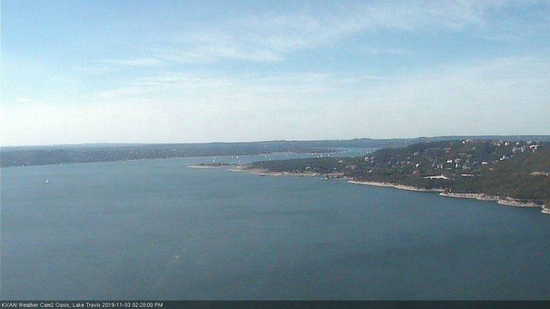 Lake Travis webcam, November 3, 2019 1:30 PM CT