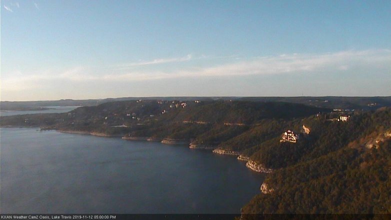 Lake Travis webcam, November 12, 2019 5:00 PM CT