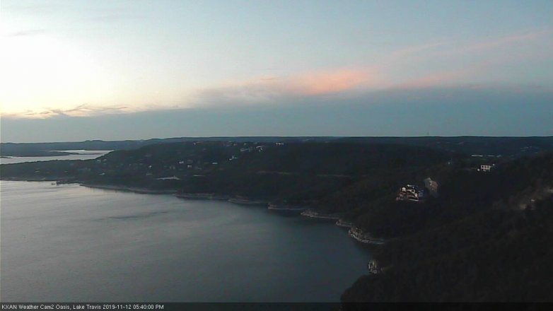 Lake Travis webcam, November 12, 2019 5:40 PM CT
