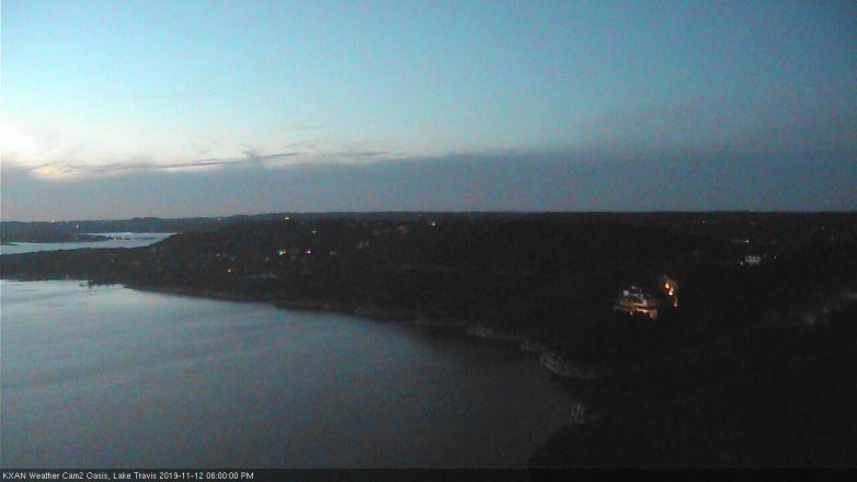 Lake Travis webcam, November 12, 2019 6:00 PM CT