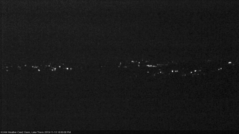 Lake Travis webcam, November 13, 2019 10:00 PM CT