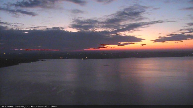 Lake Travis webcam, November 14, 2019 6:00 PM CT