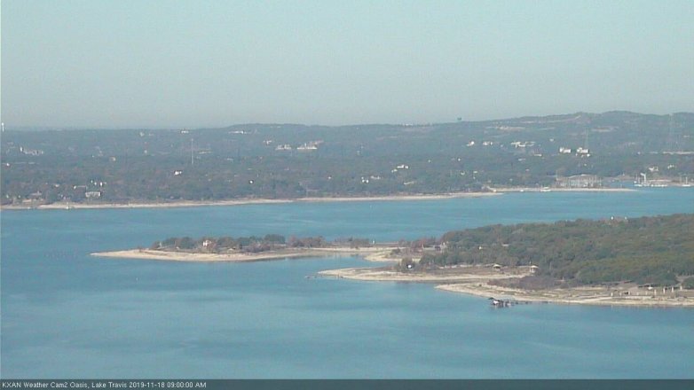 Lake Travis webcam, November 18, 2019 9:00 AM CT