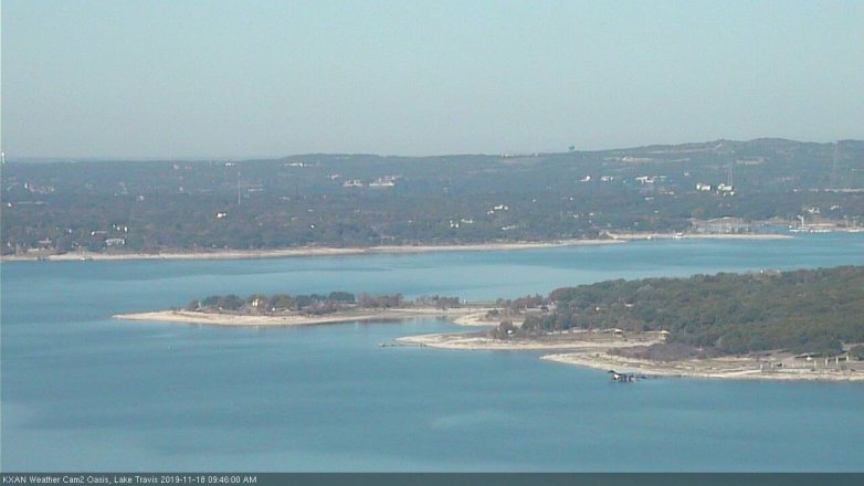Lake Travis webcam, November 18, 2019 9:45 AM CT