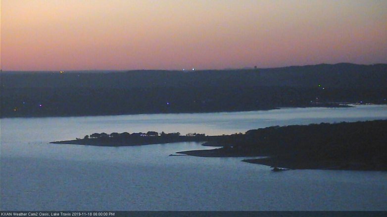 Lake Travis webcam, November 18, 2019 6:00 PM CT