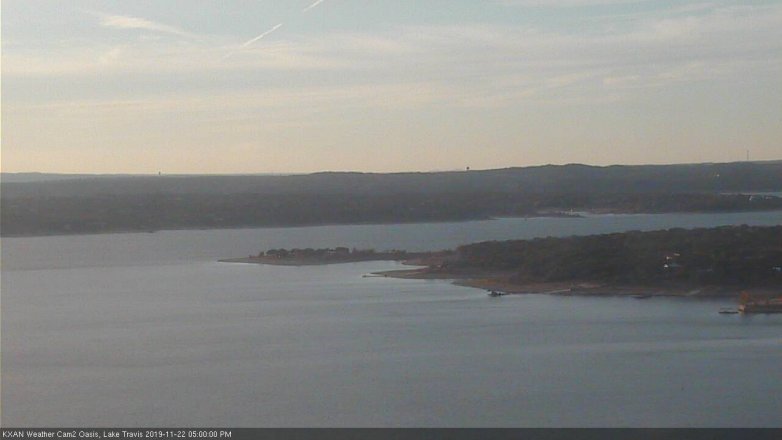 Lake Travis webcam, November 22, 2019 5:00 PM CT