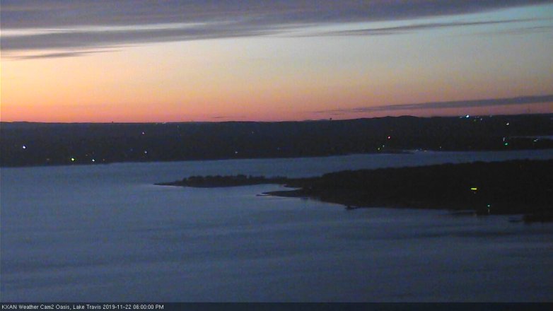 Lake Travis webcam, November 22, 2019 6:00 PM CT