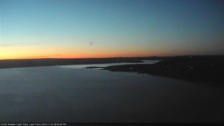 Lake Travis webcam, November 23, 2019 6:00 PM CT